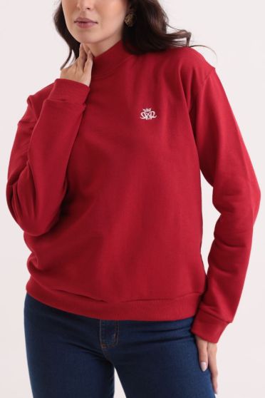 Blusa De Moletom Bordada Feminino Revanche Comores BORDO