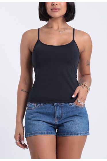 Blusa Feminina Regata Com Alça Regulável - BL.FEM.00239 PRETO