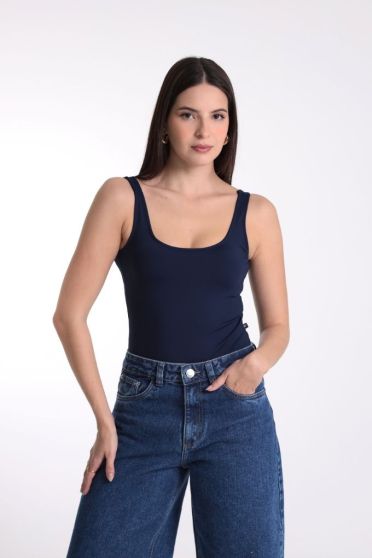 Body Maiô Cavado Feminino Decote Profundo Revanche-BL.FEM.00265 AZUL MARINHO