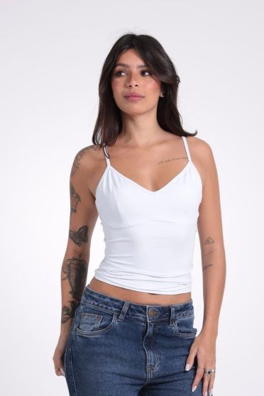 Blusa Feminina de Alcinha com Recorte Revanche-BL.FEM.00268 BRANCO