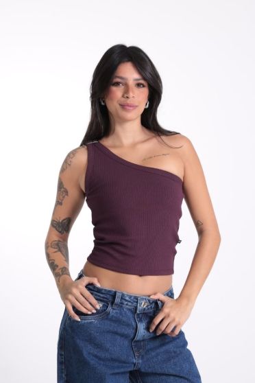 Blusa Ombro Só Com Acessório Revanche-BL.FEM.00277 VINHO