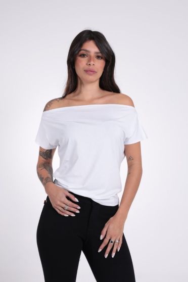 Blusa Feminina Ampla Ombro a Ombro Revanche-BL.FEM.00280 BRANCO