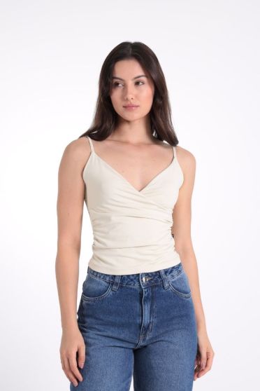 Blusa Feminina Alcinha Com Transpasse Revanche-BL.FEM.00288 CREME