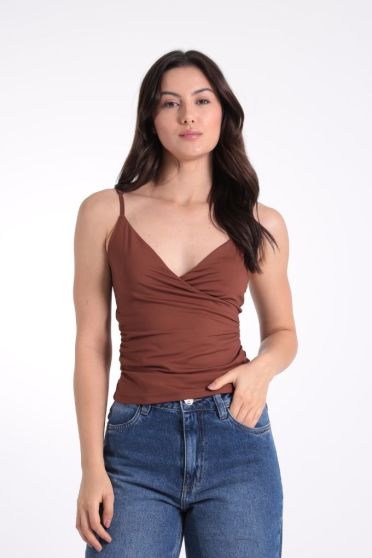 Blusa Feminina Alcinha Com Transpasse Revanche-BL.FEM.00288 MARROM