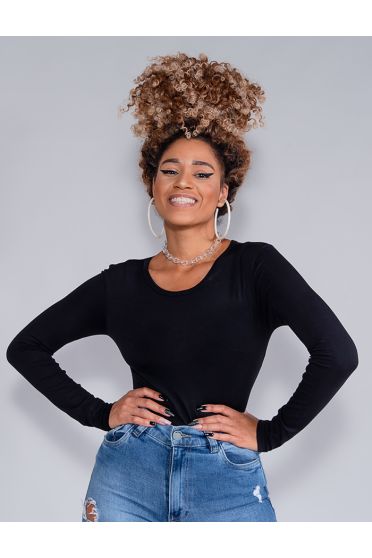 Blusa Manga Longa Feminina Revanche Amara PRETO