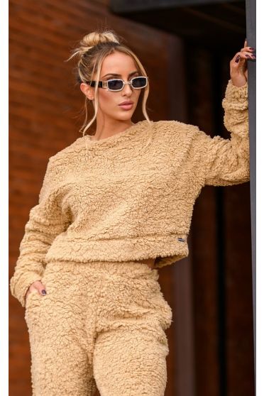 Blusa Teddy Manga Longa Feminina Revanche Baden BEGE
