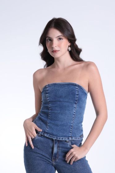 Blusa Jeans Tomara Que Caia Com Zíper Feminino Revanche Trinidad UNICA