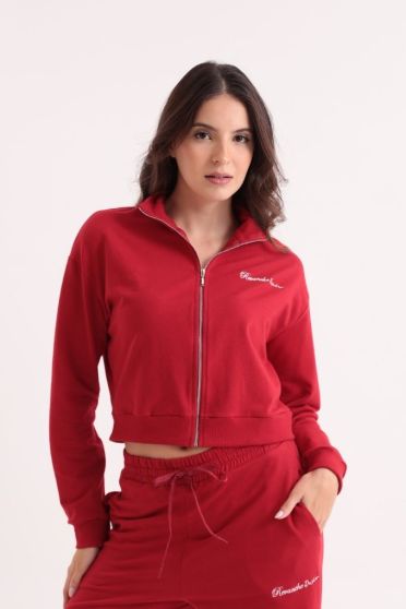 Blusa Moletinho Bordada Gola Alta Feminino Revanche Abiss&iacute;nia BORDO