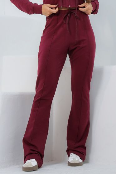 Calça Flare Molecotton Com Friso Feminino Revanche Tíndaris VINHO