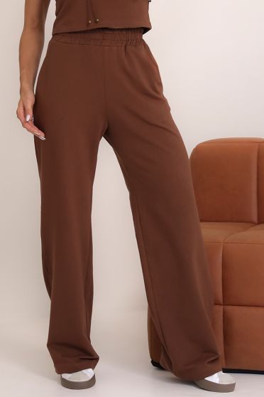 Calça Moletom Cos Com Elastico Feminino Revanche Urabá MARROM