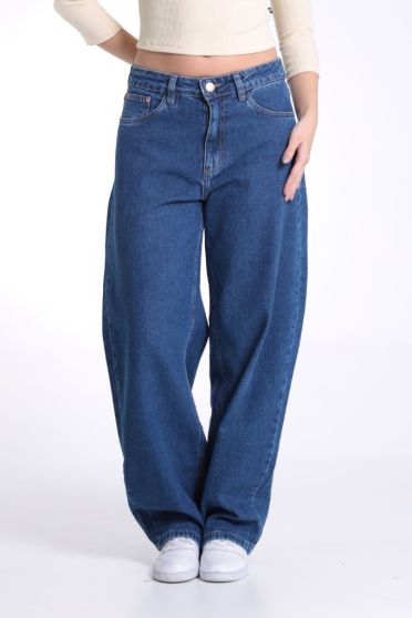 Calça Jeans Baggy Barra Normal Feminino Revanche Islândia UNICA