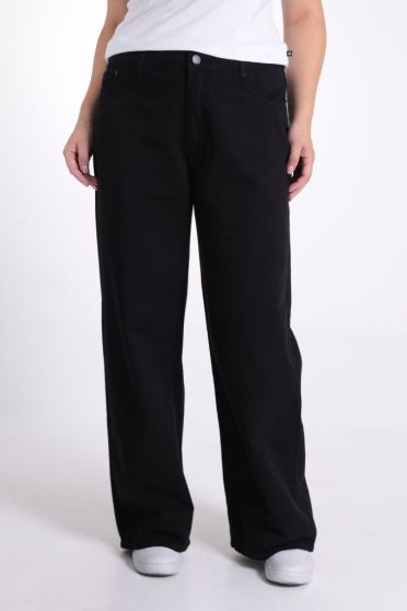 Calça Wide Leg Color Plus Feminina Revanche Maroa PRETO