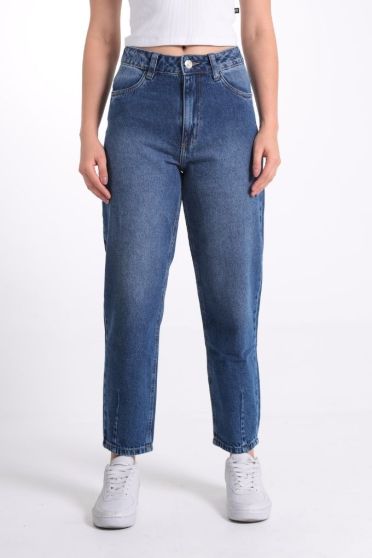 Calça Fem Jeans Mom C-Pregas na Barra Revanche-CA.FEM.00587 UNICA