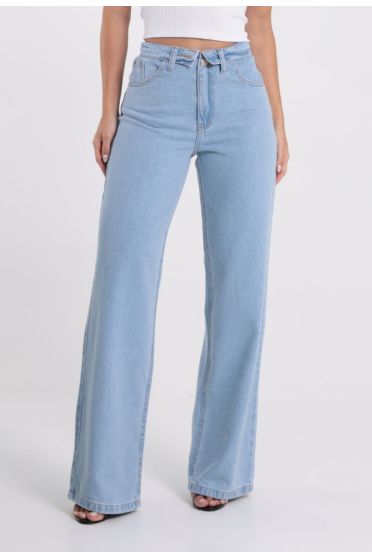 Calça Jeans Wide Leg Com Cós Diferenciado Revanche - CA.FEM.00616 AZUL