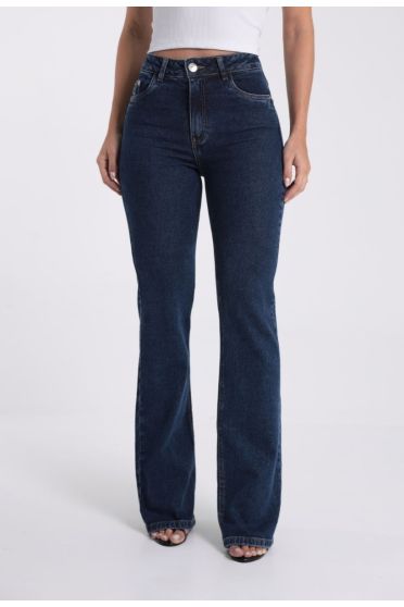 Calça Jeans Flare Feminina Com Bordado Coração Revanche - CA.FEM.00622 AZUL
