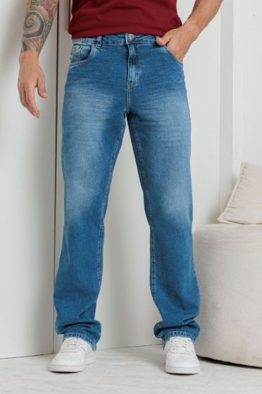 Calça Jeans Baggy Barra Normal Masculina Revanche Barcelos UNICA