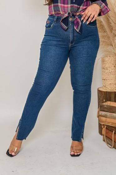 Calça Jeans Cigarrete Barra a Fio Curvy Feminina Revanche Bayamo UNICA