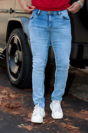 Calça Jeans Com Elastano Masculina Revanche Bretocino Azul