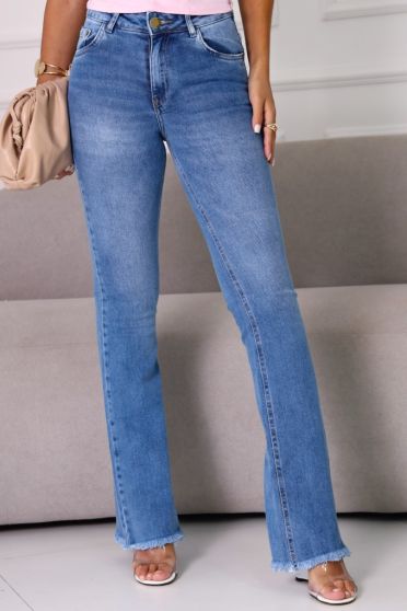 Calça Jeans Flare Barra Desfiada Feminino Revanche Llobera UNICA