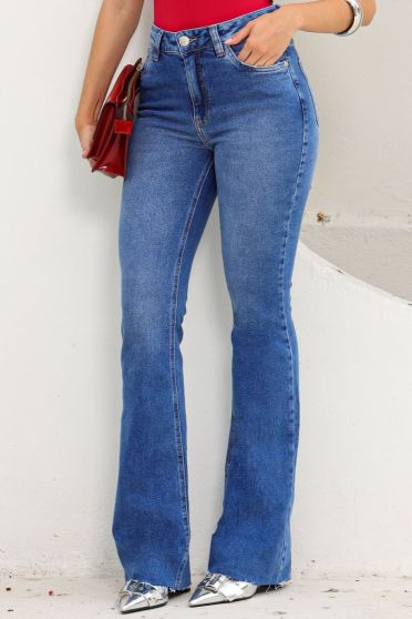 Calça Jeans Flare Inku Blue Feminina Revanche Galende Azul