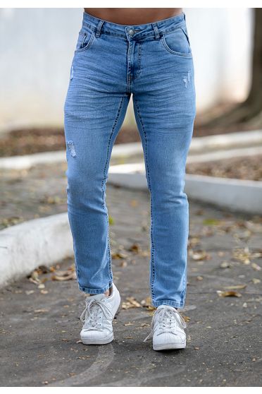 Calça Jeans Reta Masculina Revanche Fomboni Azul
