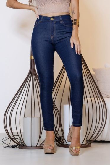 Calça Jeans Skinny Feminina Revanche Douradina Azul