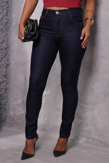 Calça Jeans Skinny Barra Normal Feminina Revanche Belianes Azul