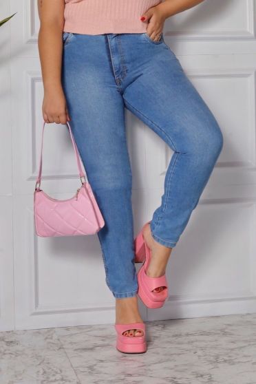 Calça Jeans Skinny Curvy Feminina Revanche Ledra Azul