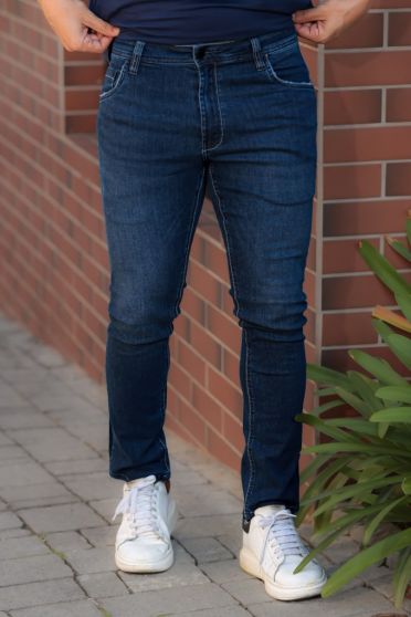 Calça Jeans Slim Básica Masculina Revanche Brunete Azul