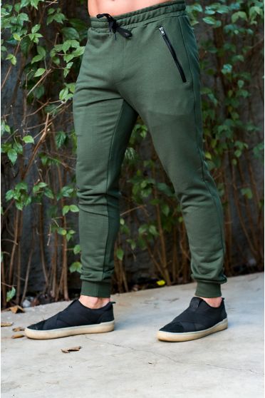 Calça Moletom Com Cós Bordado Masculina Revanche Randi MILITAR