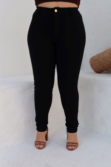 Calça Skinny Bandagem Curvy Feminina Revanche Moita PRETO