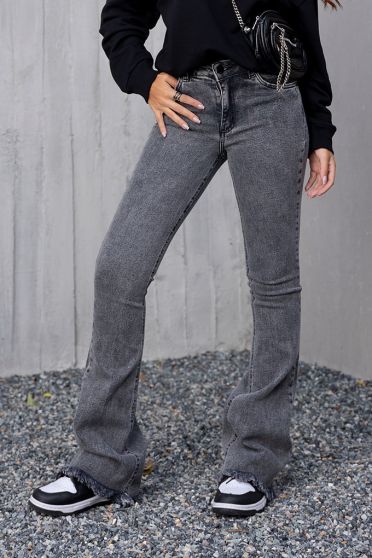 Calça Jeans Flare Barra Desfiada Feminino Revanche Arzen UNICA