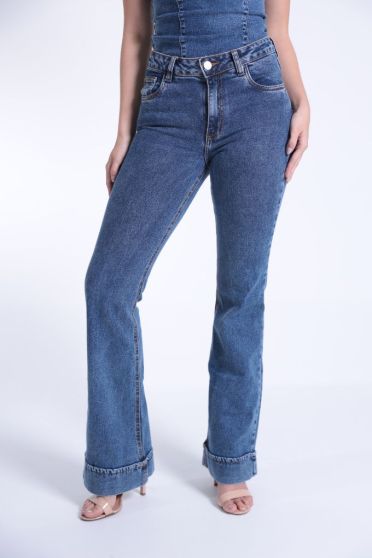 Calça Jeans Flare Barra Italiana Feminino Revanche Caledônia UNICA