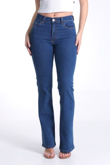 Cal&ccedil;a Jeans Flare Barra Normal Feminino Revanche Macau UNICA