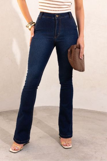 Calça Jeans Flare Bolso Faca Feminina Revanche Borgonha UNICA