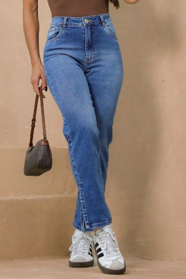 Calça Jeans Mom Abertura Lateral Feminina Revanche Dardanélia UNICA