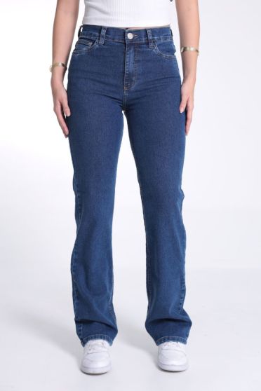 Cal&ccedil;a Jeans Reta Barra Normal Feminino Revanche Karabakh UNICA