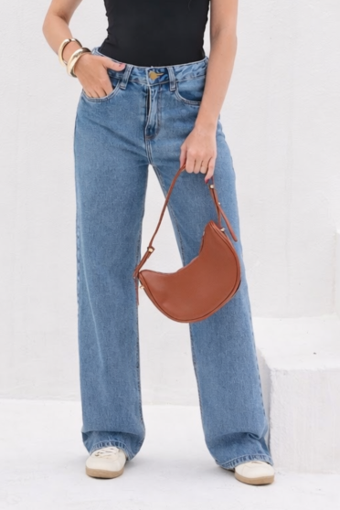 Calça Jeans Reta Barra Normal Feminino Revanche Moneague UNICA