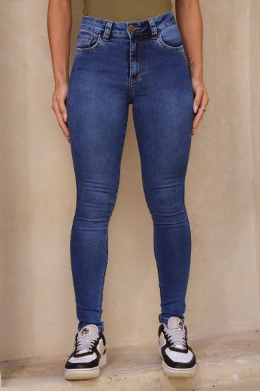 Calça Jeans Skinny Com Zíper Detalhe Feminino Revanche Sabandja UNICA