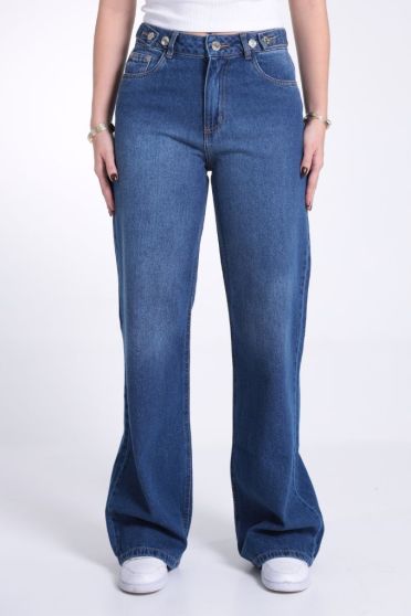Cal&ccedil;a Jeans Wide Leg com Ajustador Feminina Revanche Kouka UNICA