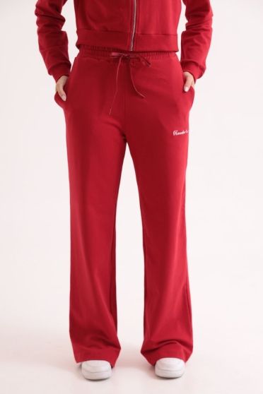 Calça Moletinho Bordado Com Elastico Feminino Revanche Catalunha BORDO