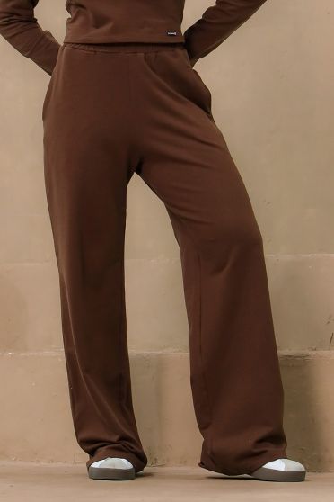 Calça Moletom Cos Com Elastico Feminino Revanche Doceia MARROM