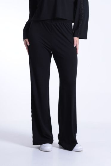 Cal&ccedil;a Com El&aacute;stico e Renda Feminina Revanche Maroa PRETO