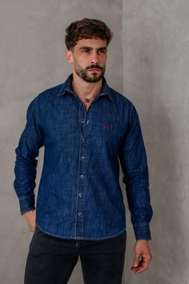 Camisa Manga Longa Masculina Revanche Portillo Azul