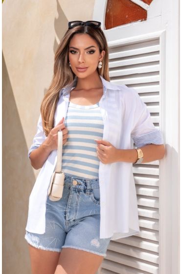 Camisa Oversized Feminina Revanche Antilla BRANCO