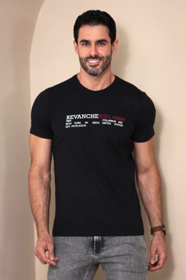 Camisata Estampada Básica Masculino Revanche Turku PRETO