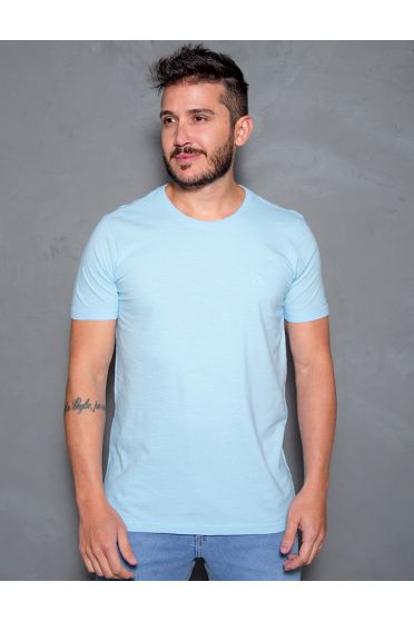 Camiseta básica de flame masculino Revanche Curvelo AZUL CLARO