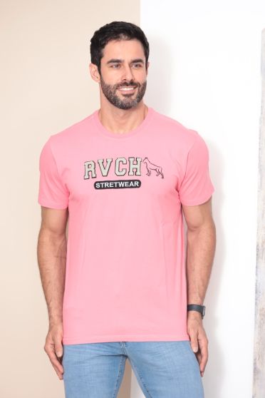 Camiseta Bordada Masculino Revanche Jaicós ROSA