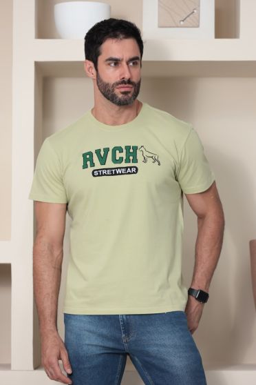 Camiseta Bordada Masculino Revanche Jaicós VERDE CLARO
