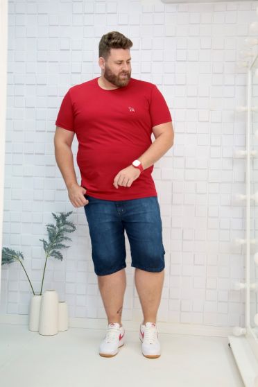 Camiseta Bordada Plus Size Masculina Revanche Medina BORDO